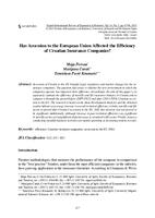 Has Accession to the European Union Affected the Efficiency of Croatian Insurance Companies?