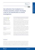 Sex estimation from handprints in a Croatian population sample: developing a tool for sex identification in criminal investigations