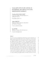 The influence of COVID-19 pandemic on Croatian life insurance market