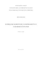 prikaz prve stranice dokumenta Suzbijanje korupcije i gospodarstvo u Zadarskoj županiji