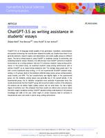 prikaz prve stranice dokumenta ChatGPT-3.5 as writing assistance in students’ essays