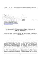 prikaz prve stranice dokumenta OSTEOLOGICAL ANALYSIS OF THE ARCHEOLOGICAL SITE ŠOPOT -  BENKOVAC